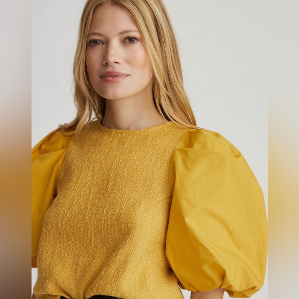 Anthropologie Top with Puff Sleeves